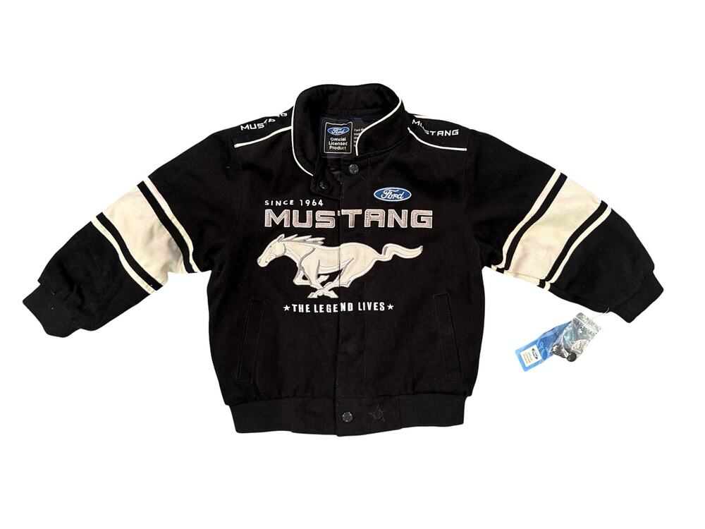 JH Design Ford Mustang Racing Jacket Kids 4T Black Embroidered Pony Licensed